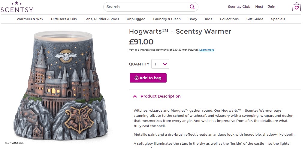 Harry Potter Scentsy Warmer